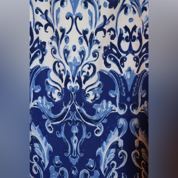 EUC Blue and White Lauren Ralph Lauren Sheath Dress Size 10 - Picture 3 of 9